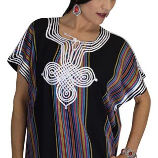 Moroccan Embroidered Bohemian Kaftan Dress - Unique Handcrafted Elegance