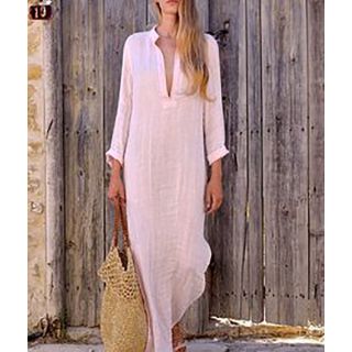 Embroidered Moroccan Kaftan Dress - Bohemian Chic Style