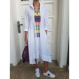 Moroccan Embroidered Kaftan Dress: Bohemian Chic Statement