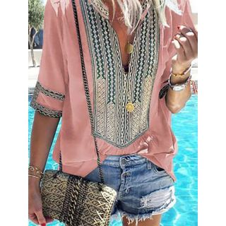 Moroccan-Inspired Embroidered Kaftan Dress | Bohemian Chic Fashion