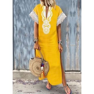 Moroccan Embroidered Bohemian Kaftan Dress - Stylish and Versatile