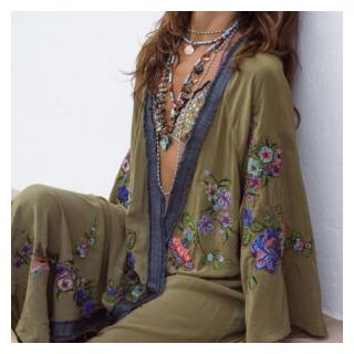 Moroccan-Inspired Embroidered Kaftan Dress for Effortless Style