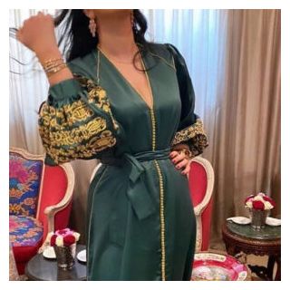 Embroidered Moroccan Kaftan Dress 060 for Chic Bohemian Style