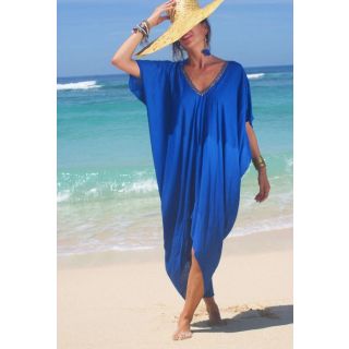 Moroccan Print Beach Cover Up - Elegant Summer Kaftan