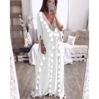 Elegant Moroccan Kaftan Dress with Unique Embroidery