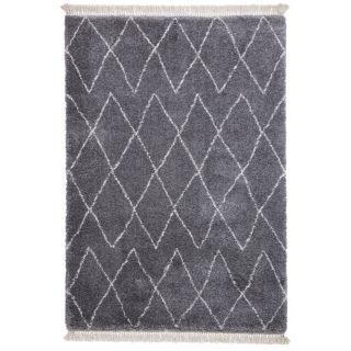 Luxury Grey Beni Ourain Diamond Pattern Wool Rug
