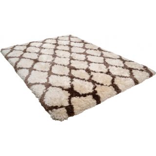 Moroccan Beni Ourain Wool Rug | Geometric Diamond Pattern, Brown Cream | Handwoven Vintage Style Rug for Modern Spaces