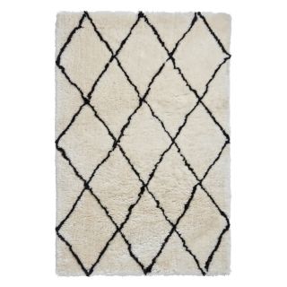 Moroccan Beni Ourain Wool Rug - Vintage Geometric Diamond Pattern