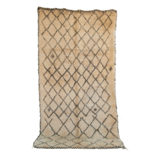 Handwoven Geometric Diamond Beni Ourain Rug