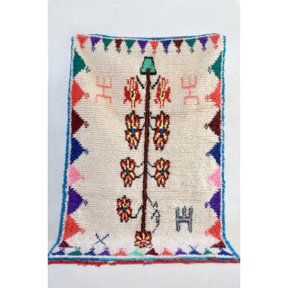 Colorful Moroccan Azilal Berber Wool Rug - Handwoven Vintage Style