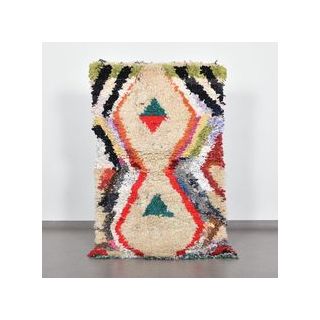 Vintage Moroccan Wool Berber Rug - Handwoven Abstract Tribal Artistry