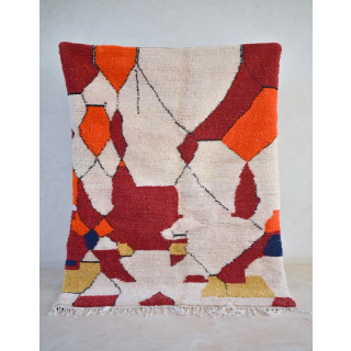 Moroccan Berber Hybrid Wool Rug - Abstract Tribal Design