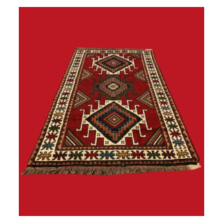 Moroccan Amazigh Handwoven Berber Rug in Rich Red Hue