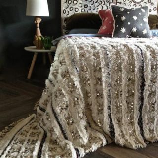 Moroccan Wedding Blanket | Handwoven Cotton Artistry