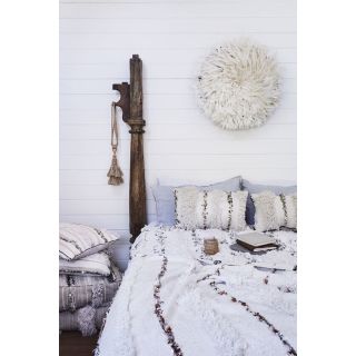 Moroccan Cotton Blanket - Artisan-Crafted Bohemian-Inspired Piece