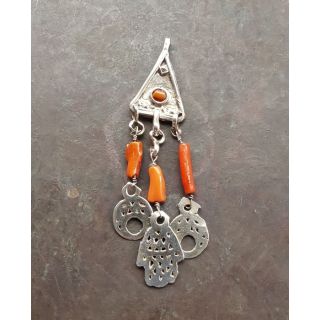 Berber Fibula Brooch - Traditional Beaded Design