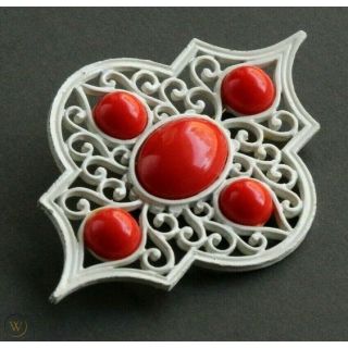 Vintage Moroccan Berber Enamel Brooch - Handcrafted Tradition