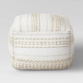 Moroccan Cotton Pouf - Handcrafted Earthy Tones | Square Shape