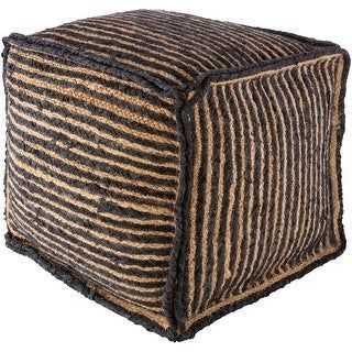 Moroccan Striped Carpet Pouf - Handmade Square Pouf from Morocco