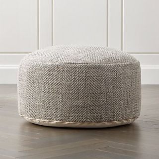 Handmade Moroccan Berber Carpet Pouf - Textured Round Seating