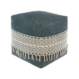 Moroccan Carpet Pouf with Tassels for Stylish Home Decor