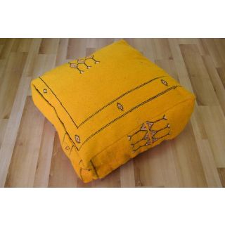 Vintage Moroccan Kilim Carpet Pouf - Handcrafted Home Seating