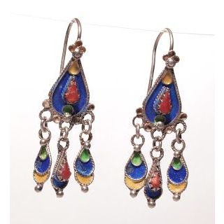 Moroccan Tuareg Berber Geometric Earrings - Handcrafted Ethnic Jewelry