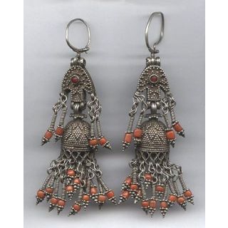 Moroccan Tuareg Berber Geometric Earrings - Handcrafted Statement Jewelry