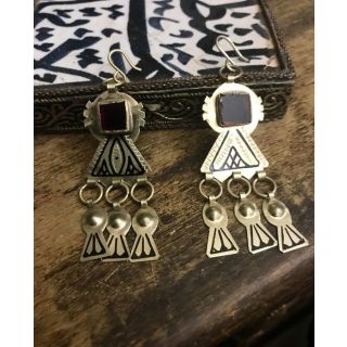 Moroccan Tuareg Berber Geometric Earrings - Handcrafted Ethnic Jewelry