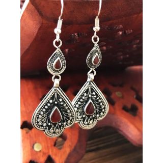 Moroccan Tuareg Berber Geometric Earrings - Handcrafted Statement Accessory