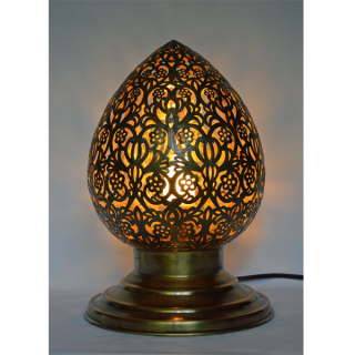 Moroccan Silver Metal Floor Lamp - Handcrafted Vintage Pendant