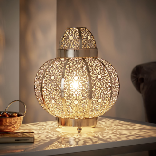Enchanting Moroccan Silver Metal Floor Lamps - Handcrafted Pendant Lights