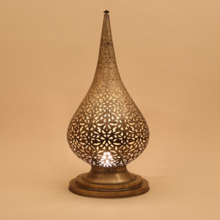 Moroccan Handcrafted Silver Floor Lamp - Vintage Elegance