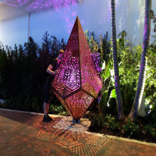 Moroccan Silver Metal Pendant Floor Lamps