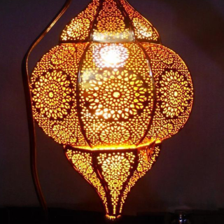 Moroccan Silver Metal Floor Lamp | Vintage Elegance