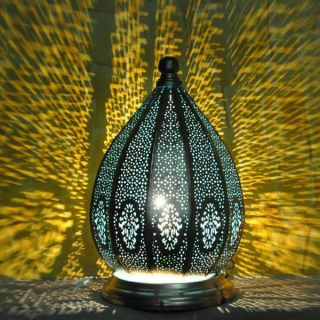 Stunning Moroccan Silver Metal Floor Lamp