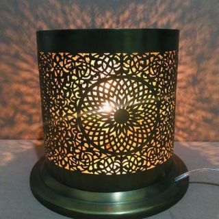 Moroccan Silver Metal Floor Lamp - Handmade Vintage Design