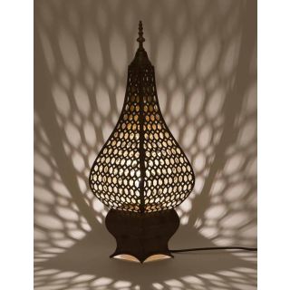 Moroccan Silver Metal Pendant Floor Lamp - Handcrafted Heritage