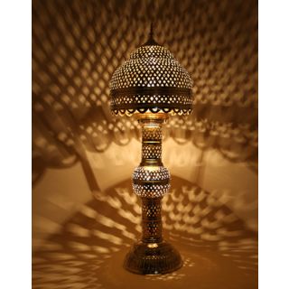 "Handcrafted Moroccan Floor Lamp in Silver Metal | Vintage Charm for Indoor & Outdoor Spaces"