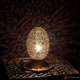 Moroccan Silver Metal Floor Lamp - Handmade Vintage Pendant Lighting