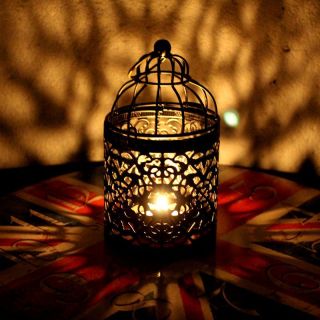 Moroccan Silver Metal Floor Lamp - Vintage Charm and Elegance