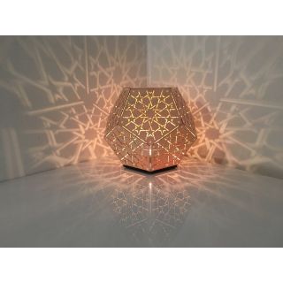 Elegant Moroccan Silver Metal Floor Lamp