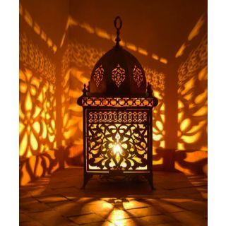 Moroccan Silver Metal Pendant Lamp - Handmade Traditional Lighting
