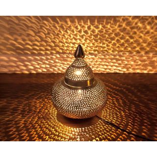 Moroccan Silver Metal Vintage Floor Lamp - Handmade Pendant Lighting