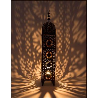 Moroccan Silver Metal Handcrafted Floor LampElevate Your Space with Vintage Charm