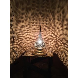 "Moroccan Silver Metal Handcrafted Pendant Floor Lamps 105"