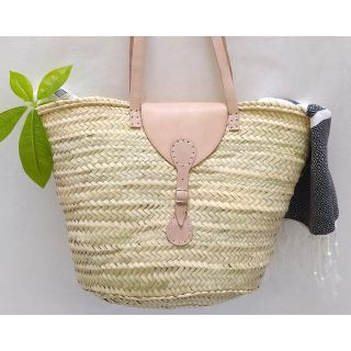 Pink Moroccan Handwoven French Market Basket - Ethical Chic Storage