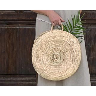 Handwoven French Market Basket 042 - Eco-friendly Straw Tote