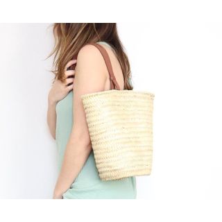 Handwoven Moroccan French Market Basket 090 - Eco-Friendly & Stylish