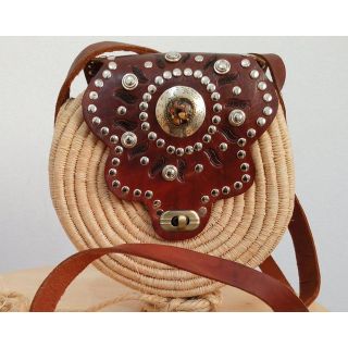 Moroccan Straw Handbag Backpack - Eco-Friendly Berber Craft
